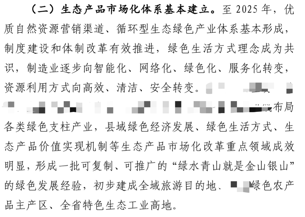 某县十五五规划纲要生态产品方面-熵减岛