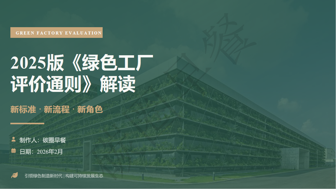 《一文读懂2025版绿色工厂评价体系:指标、流程、政策全解析》-熵减岛