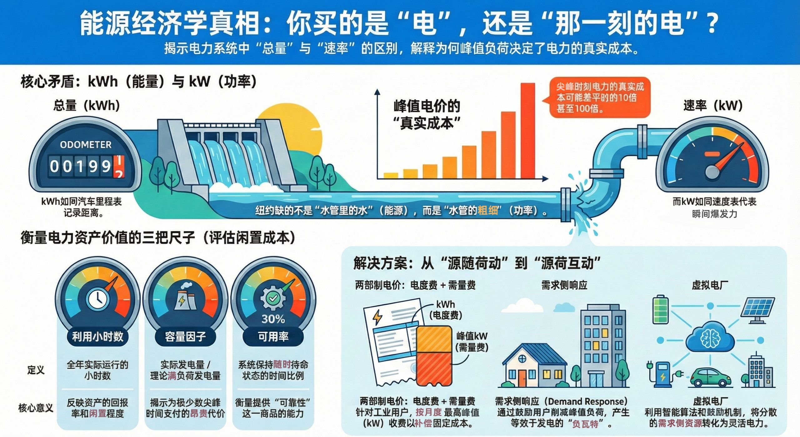 9题闯关| 第一章第二讲 你以为你买的是一度电，其实你买的是那一刻的电（图集+习题）-熵减岛